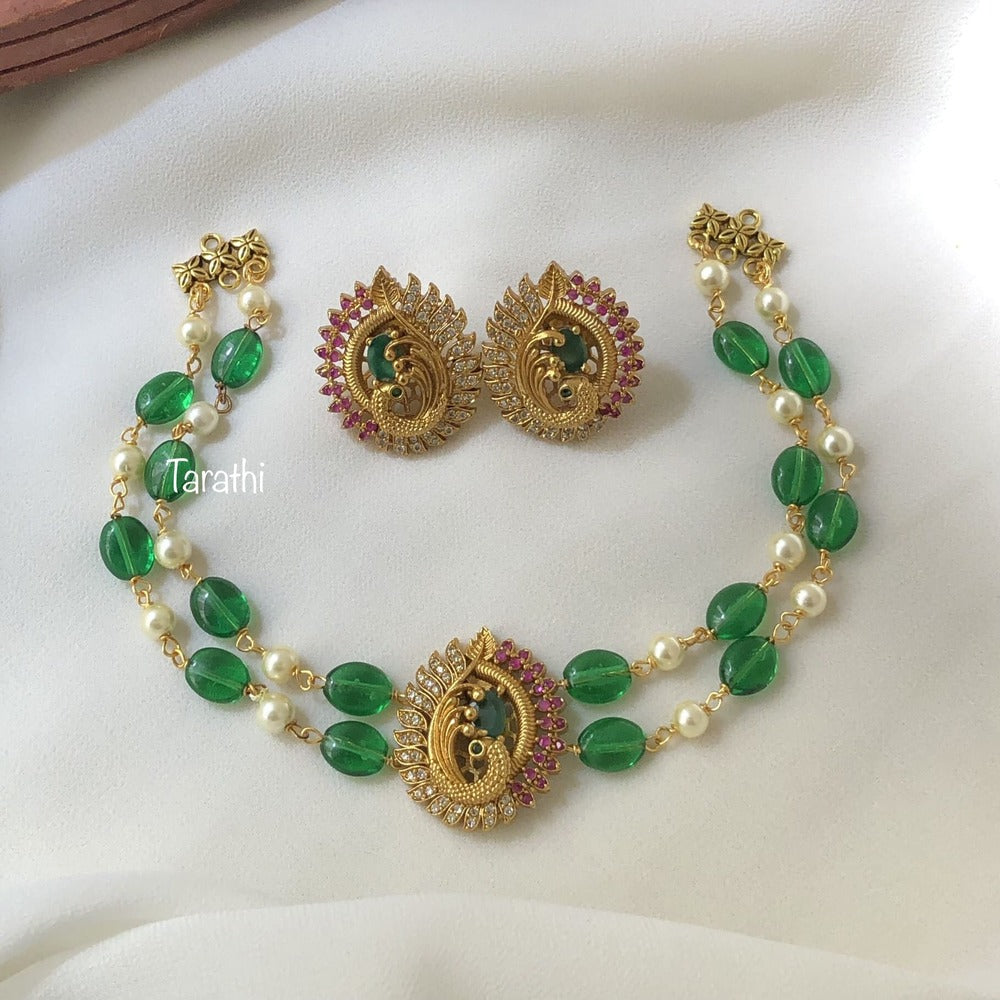 Amazing Peacock High neck choker CH217