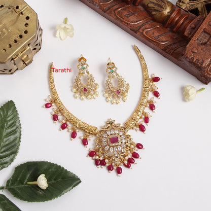 Red Pearl Drops Hasli Choker CH222