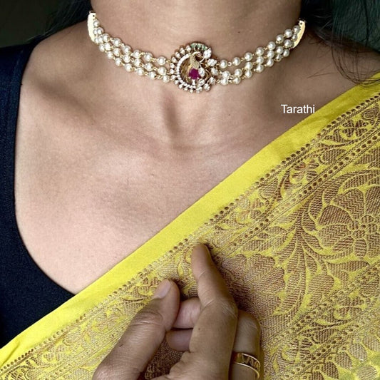 Peacock High Neck choker CH252