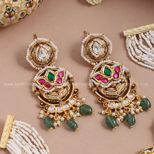 Jadau Kundan Pearl line choker Set CH367