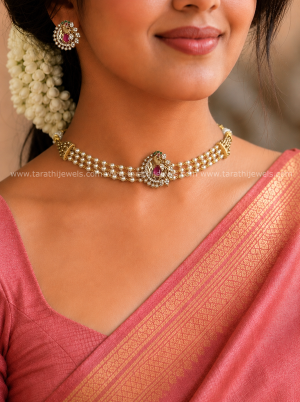Peacock High Neck choker CH419