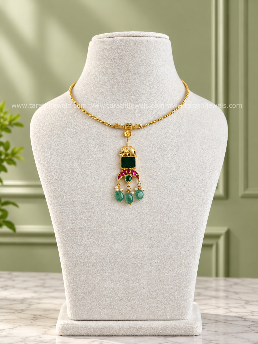 Elephant Jadau Hasli choker CH485