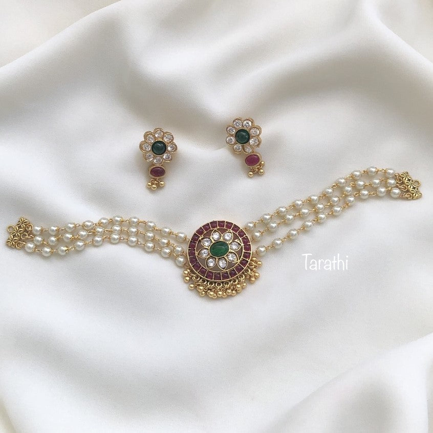 Cluster Pearl Beads Choker CH81