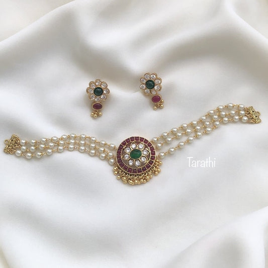 Cluster Pearl Beads Choker CH81