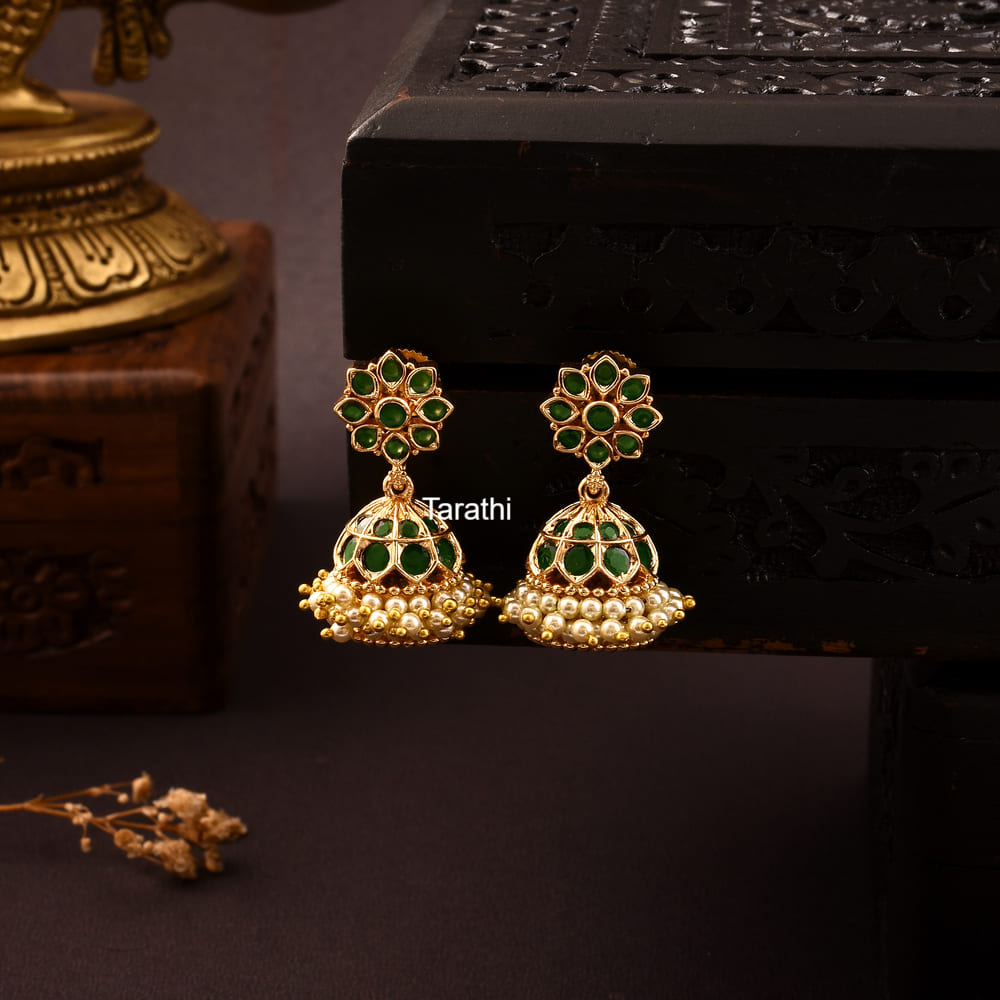 Traditional Green stone Jumka EA371