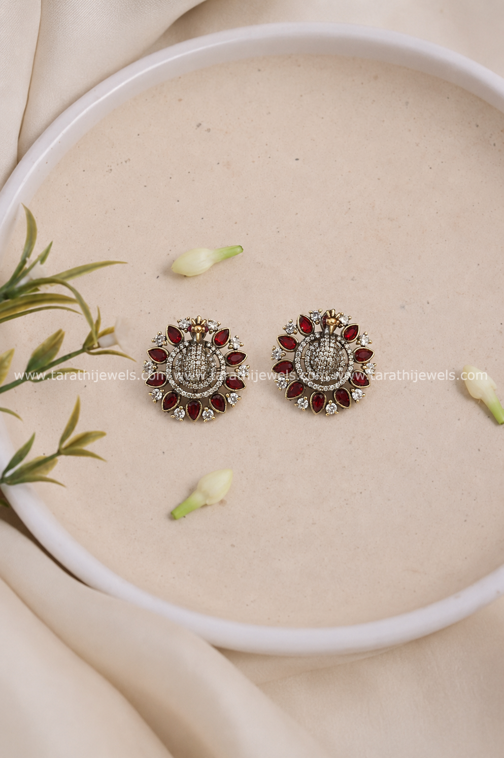 Peacock design Victorian Diamond Earrings EA318