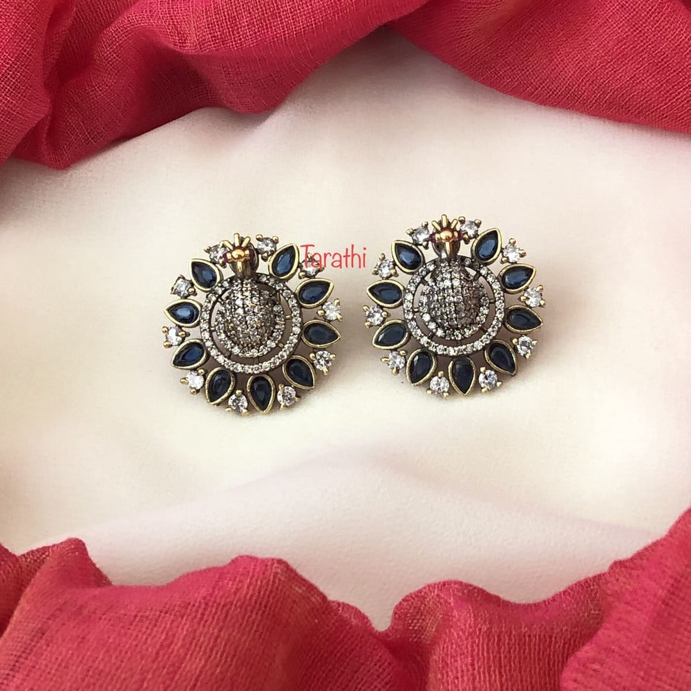 Peacock design Victorian Diamond Earrings EA321
