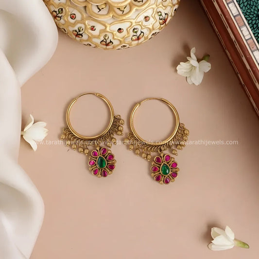 Megna Gold Beads Chandabali Earring EA559