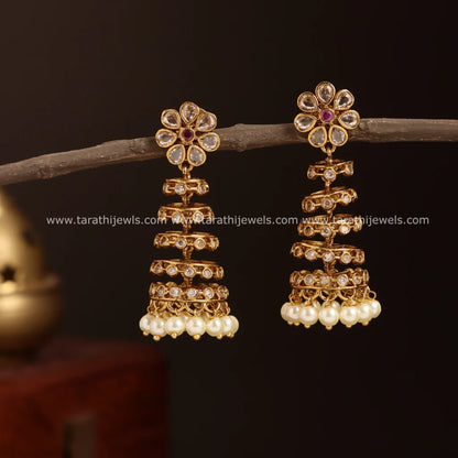 Golden Five Layer Pearl Earring EA578