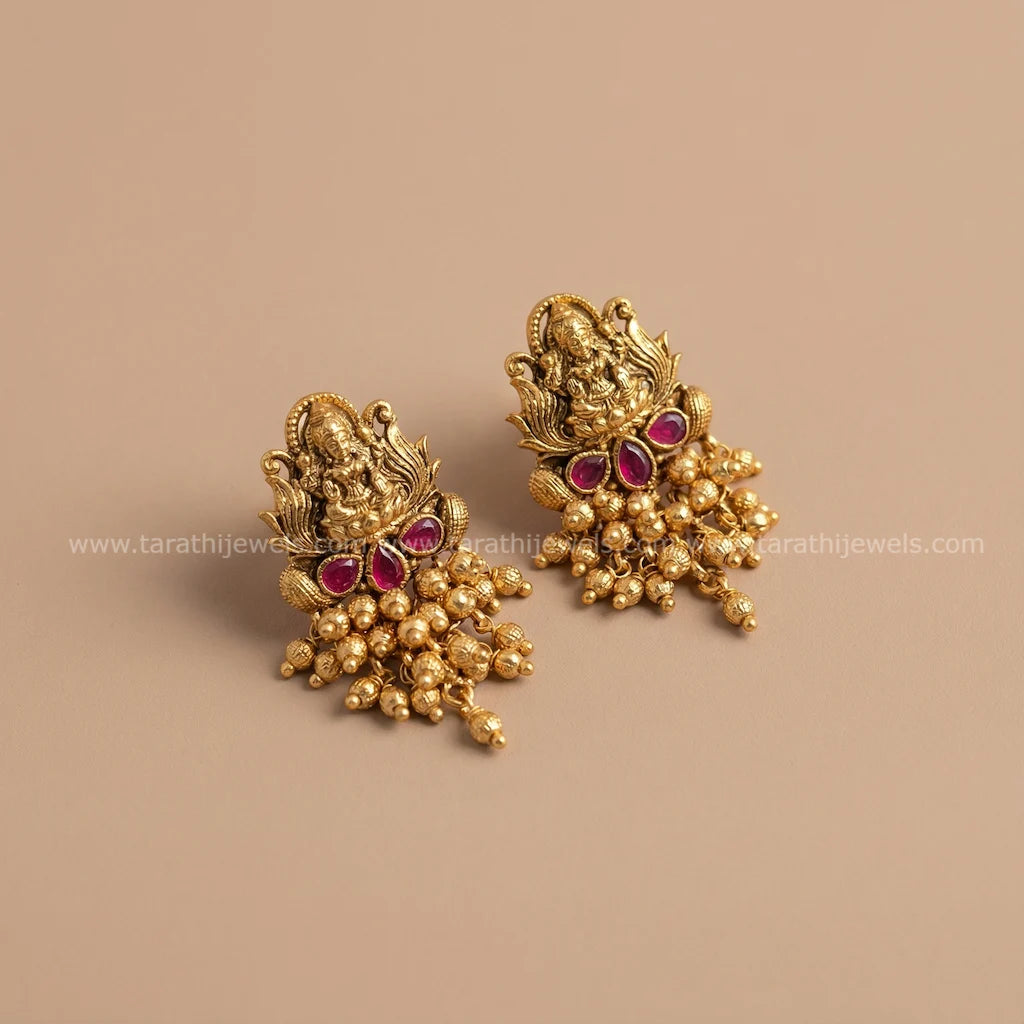 Lakshmi Golden Beads Drops Earring EA595