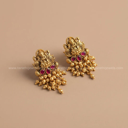Lakshmi Golden Beads Drops Earring EA595