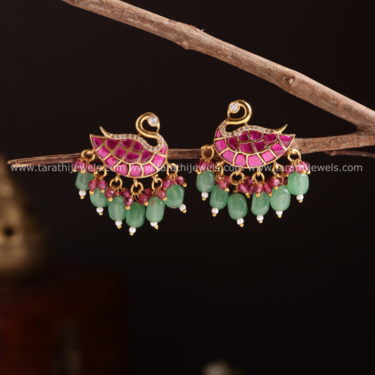 Peacock Jadau Earrings EA720