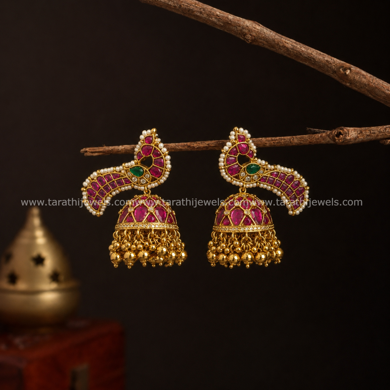 Exquisite Jadau Kundan Peacock Jumka EA764
