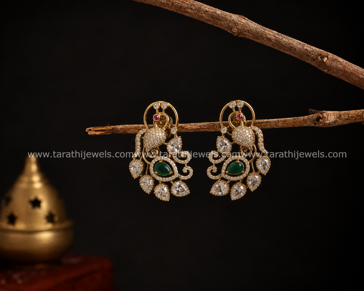 Peacock Ad Earring (Green) EA778