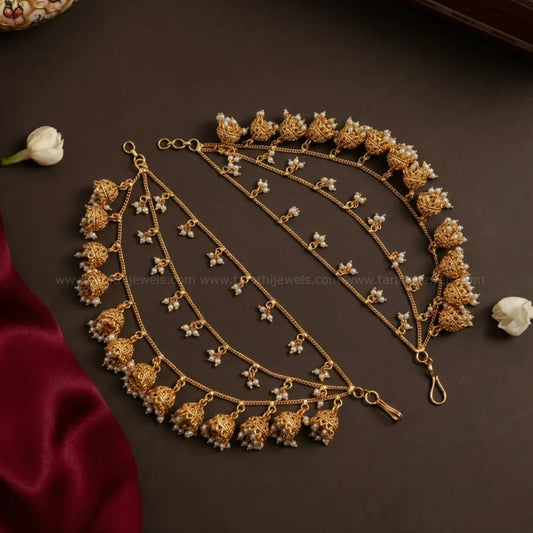 Antique Finish Three Layered Earring chain EC133