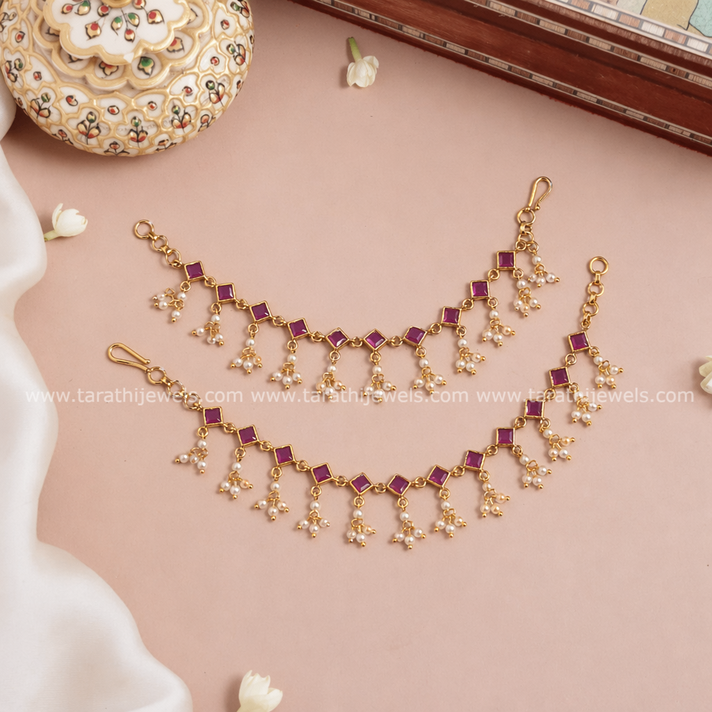 Pearl drops Earring chain EC162