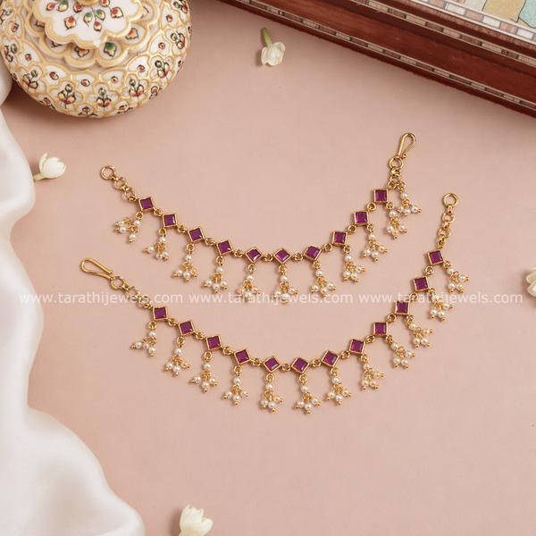 Pearl drops Earring chain EC162