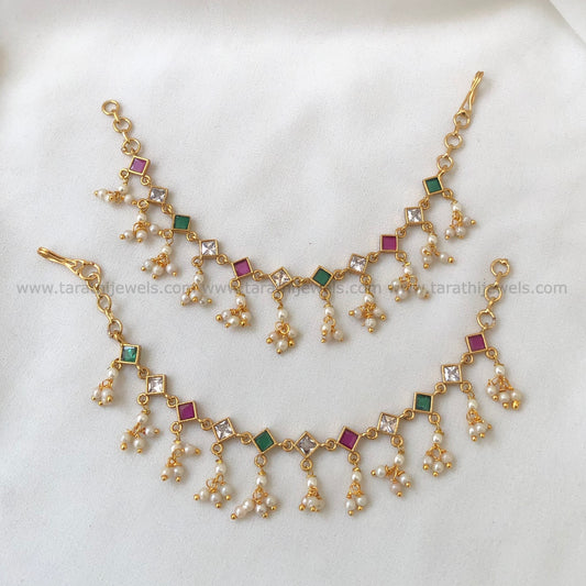 Pearl drops Earring chain EC163