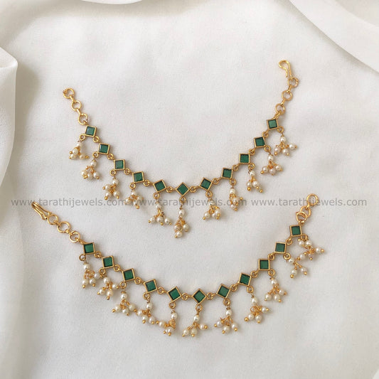 Pearl drops Earring chain EC164