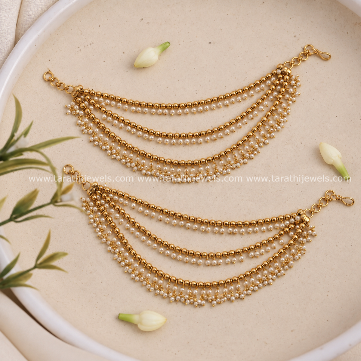 Traditional Three Layered Earring chain  EC186