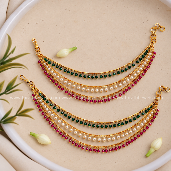 Traditional Three Layered Earring chain EC206