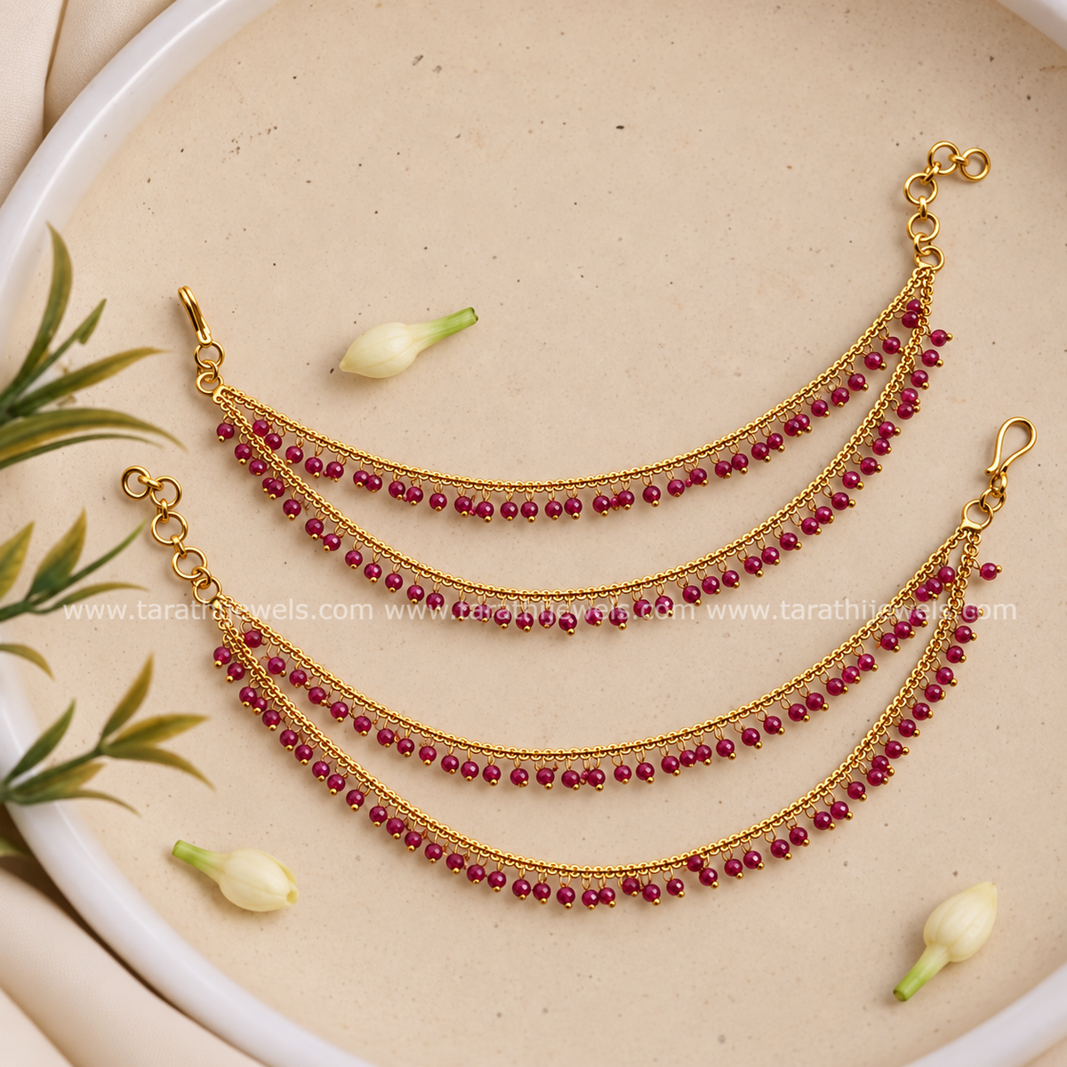 Traditional Two Layered Earring chain EC207
