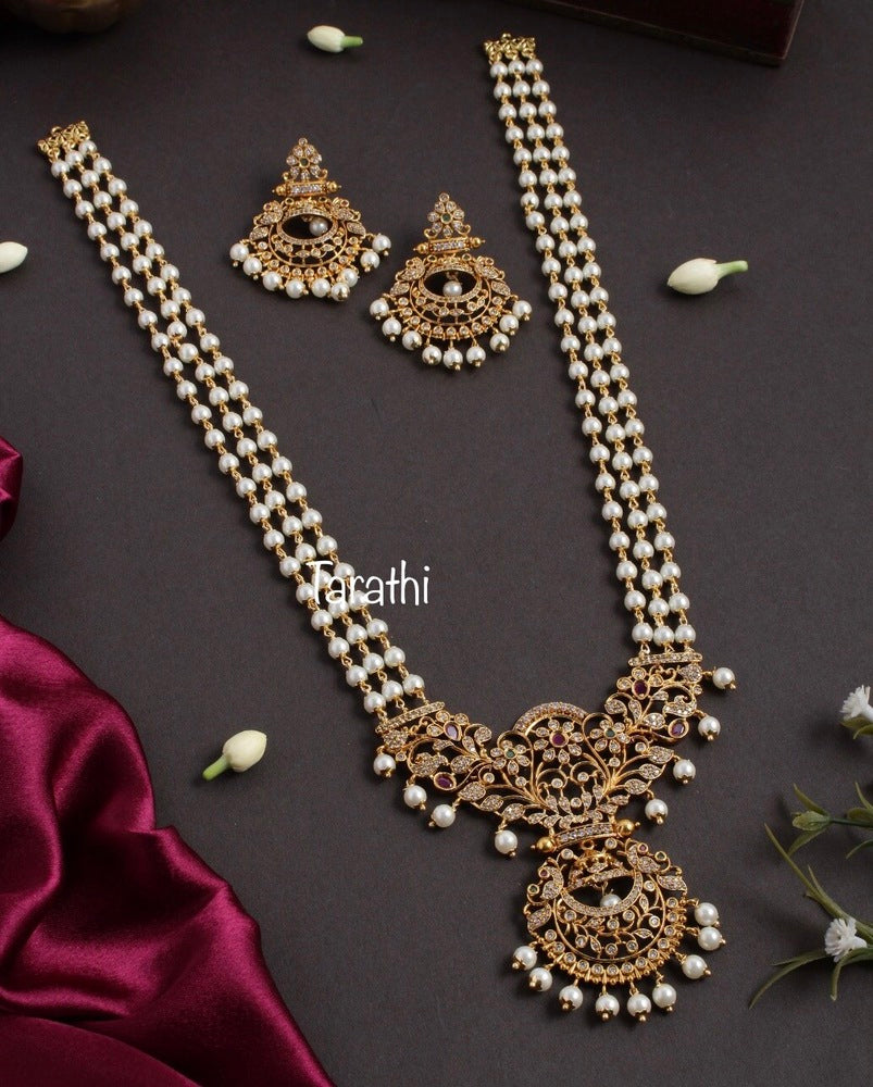 Traditional Pendant Pearl Long Haaram HA14