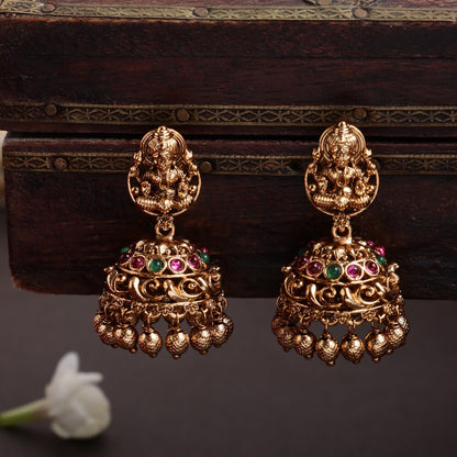 Gold Look alike Lakshmi Pendant Long Haaram HA182