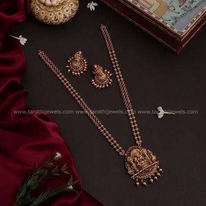 Gold Look alike Lakshmi Pendant Long Haaram HA213