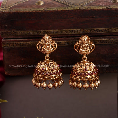 Gold Look alike Lakshmi Pendant Long Haaram HA219
