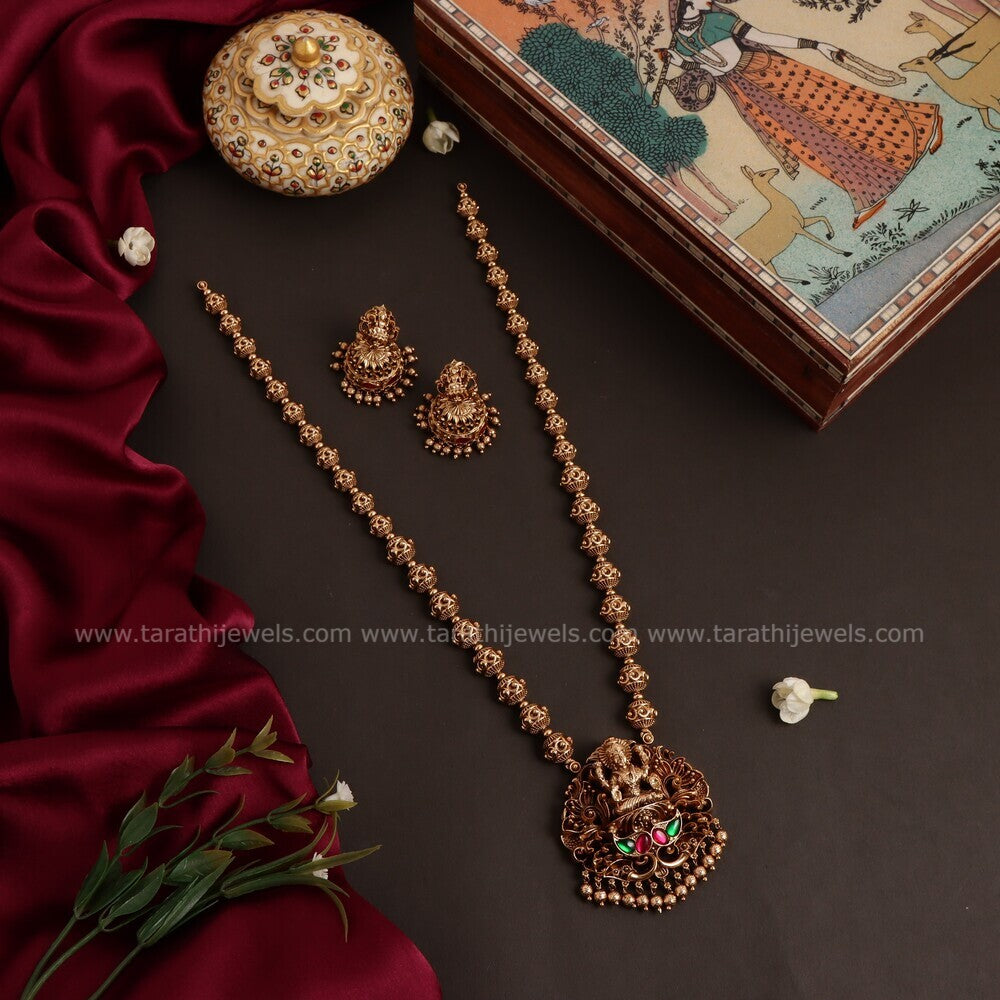 Antique Finish Lakshmi Long Haaram HA232