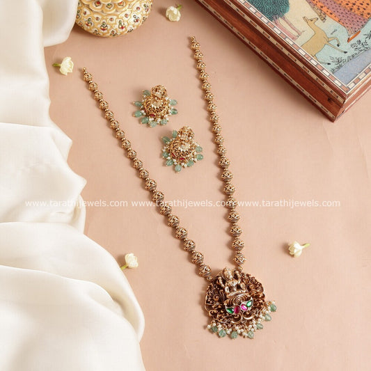 Antique Finish Lakshmi Long Haaram HA248