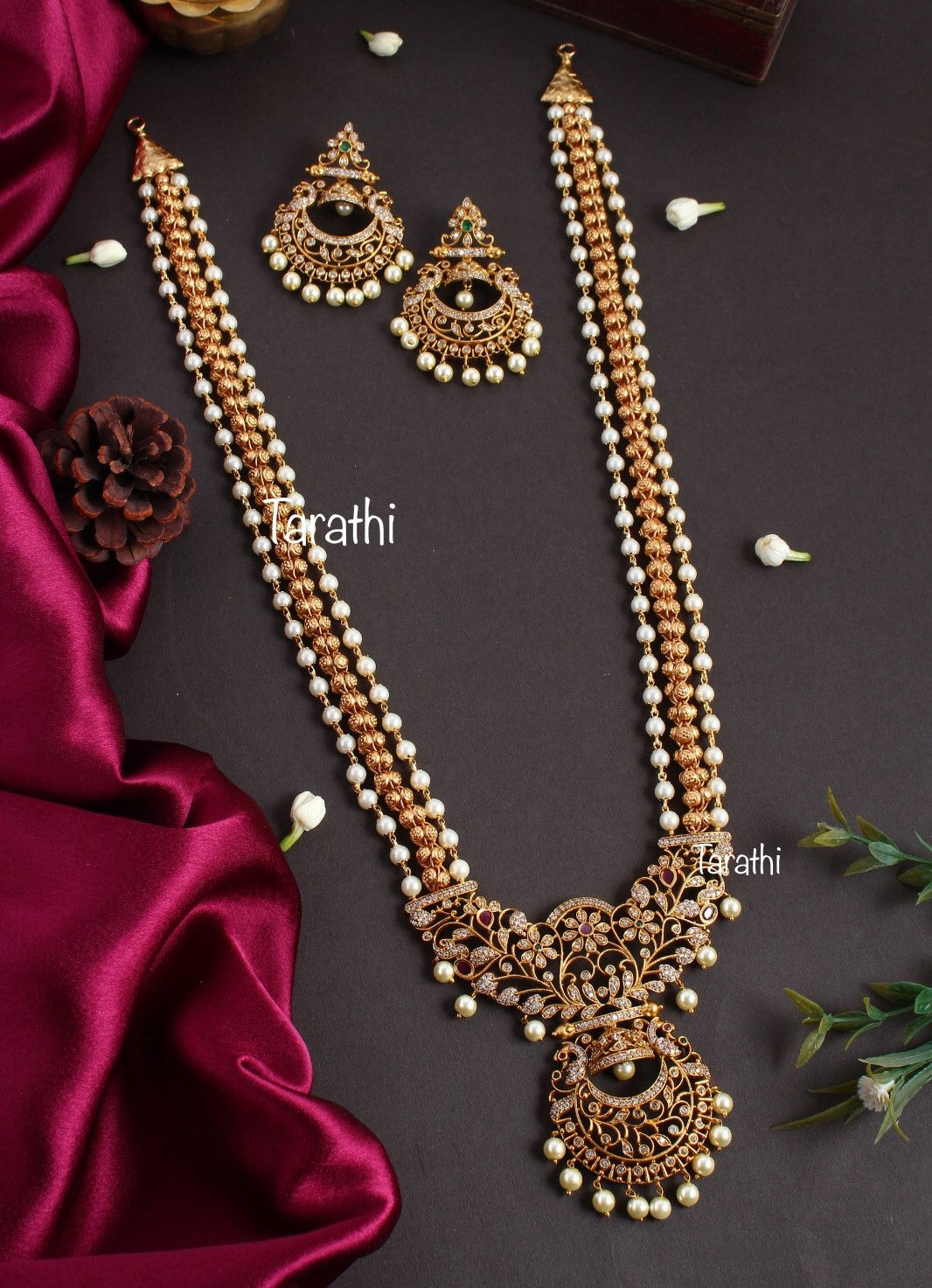 Traditional Pendant Pearl Long Haaram HA27
