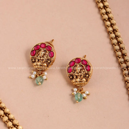 Antique Finish Lakshmi Long Haaram HA313