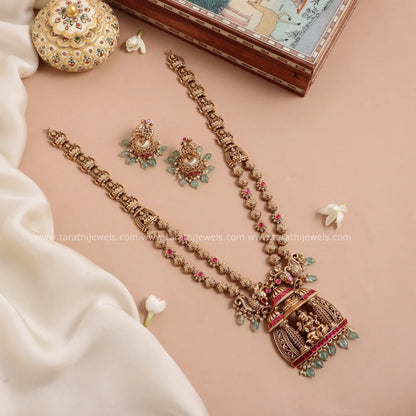 Praneetha2 Antique Lakshmi Long Haaram HA317