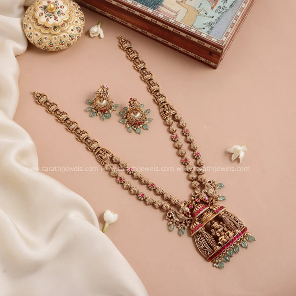 Praneetha2 Antique Lakshmi Long Haaram HA317