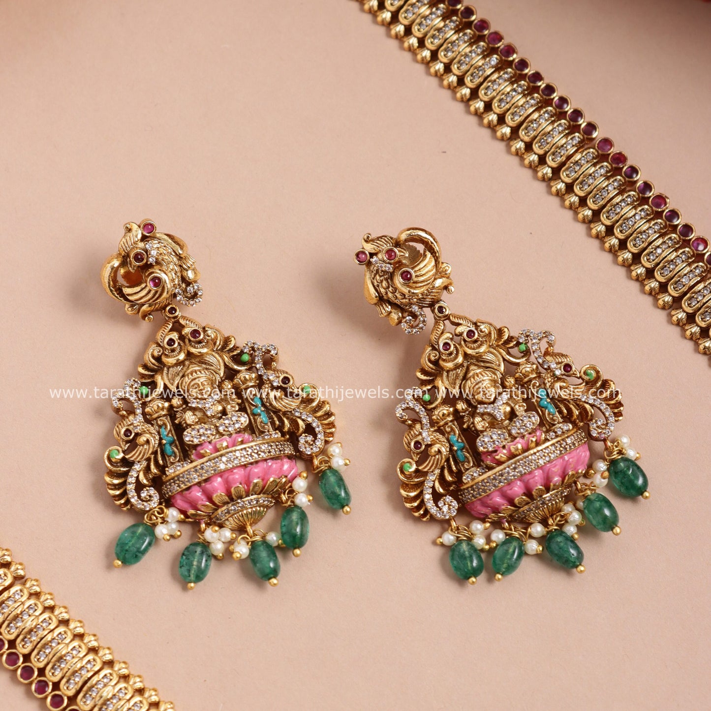 Meenakari Lakshmi Haaram HA361(Hand Painted)
