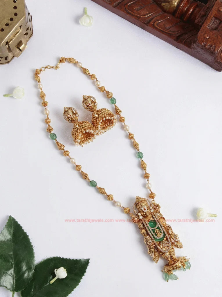 Tarathi Antique Lord Perumal Pendant Haaram HA366