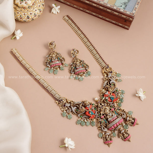 Meenakari Lakshmi Haaram (Hand Painted) HA397