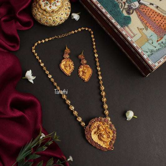 Gold look alike Lord Krishna pendant chain HA400