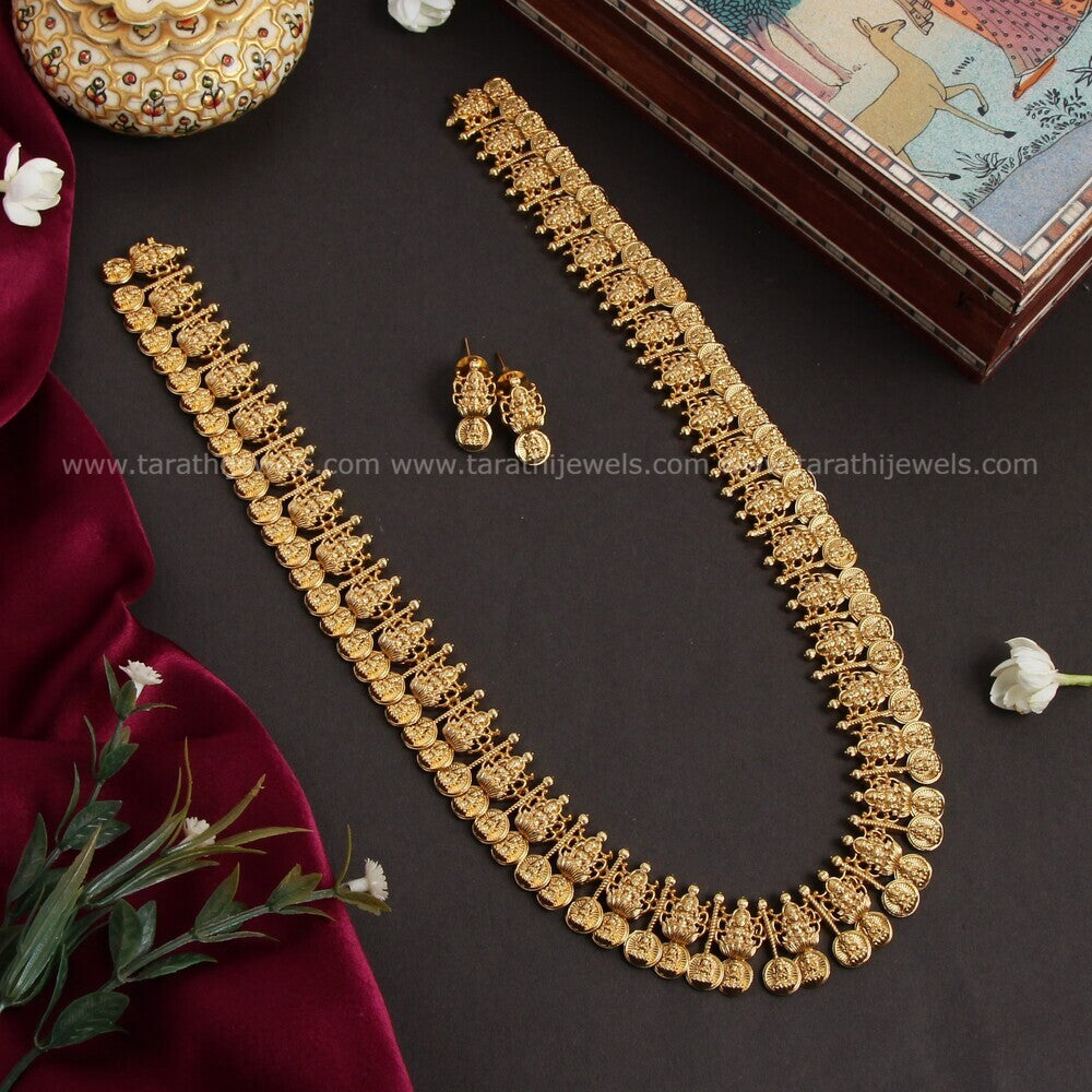 Gold Look alike Lakshmi Coin Haaram HA401