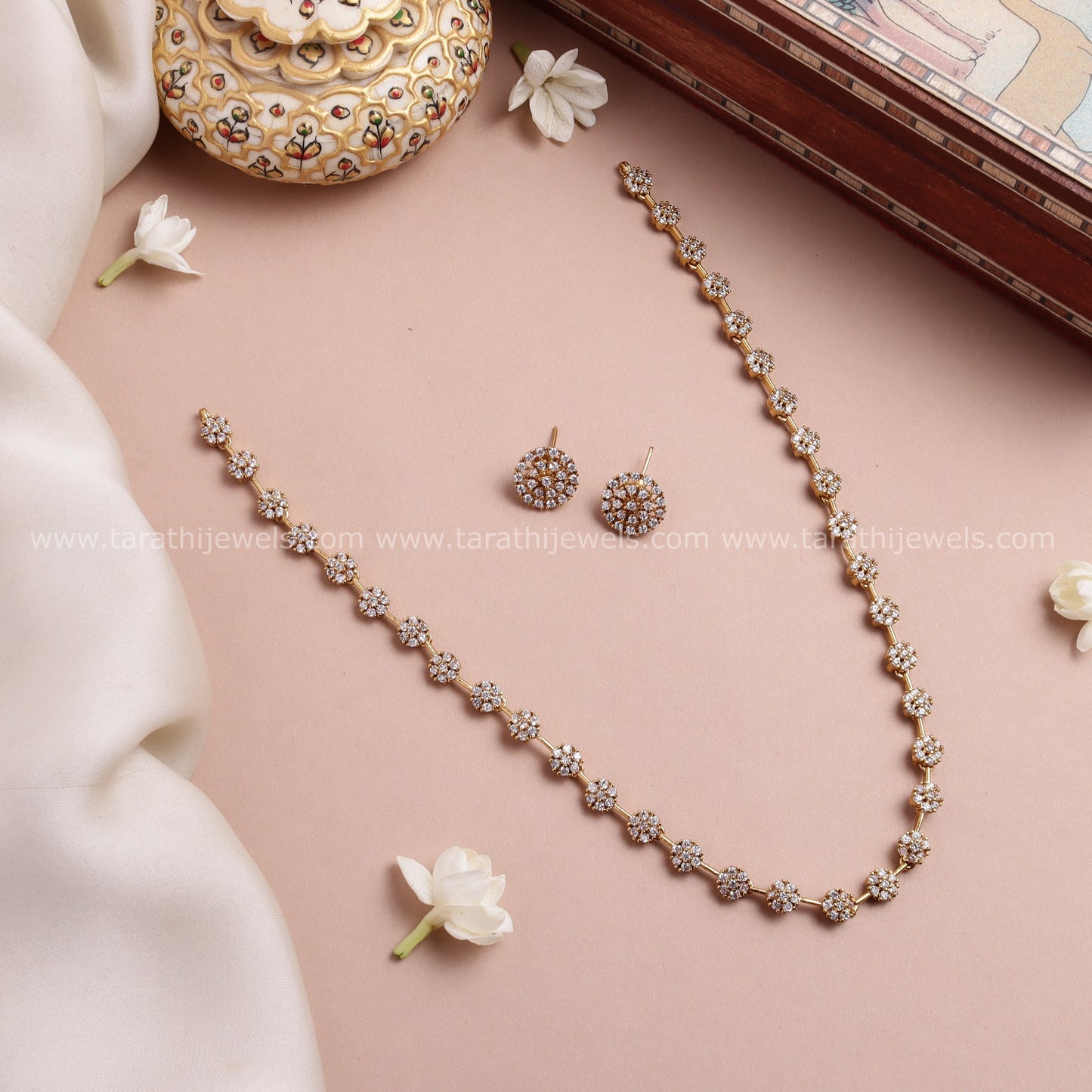Flower Design Diamond Look alike Haaram HA415