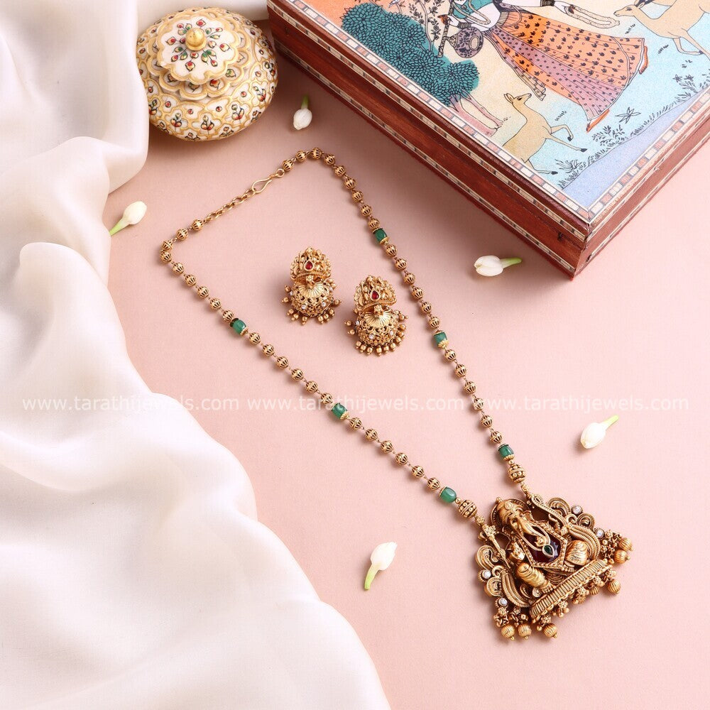 Tarathi Vinayakar Pendant Matte Neckpchain HA430