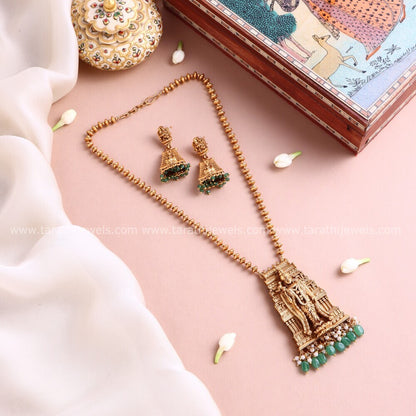 Tarathi Madurai Meenakshi Temple Pendant Matte Neckchain HA432