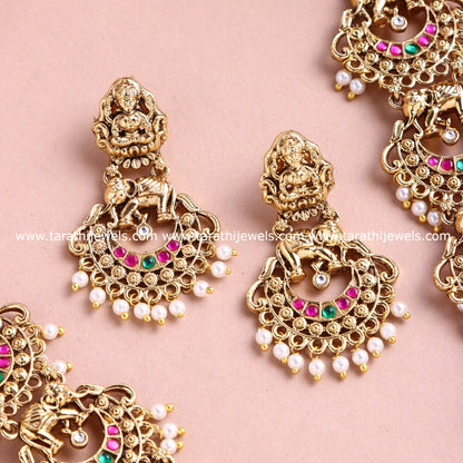 Gold Look alike Pearl Lakshmi Haaram HA433