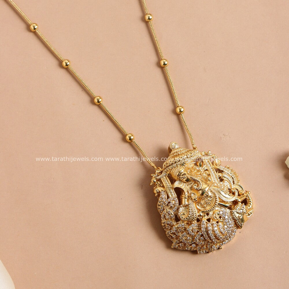 Lord Ganesha Pendant Long Chain HA444