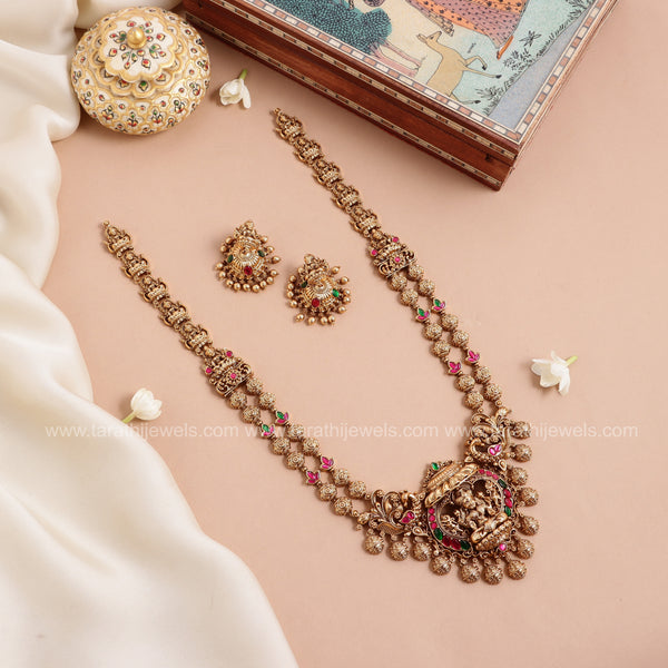 Antique Finish Lakshmi Long Haaram HA448