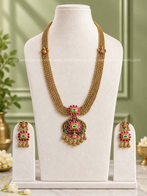 Peacock Design Jadau Kundan Haaram HA467