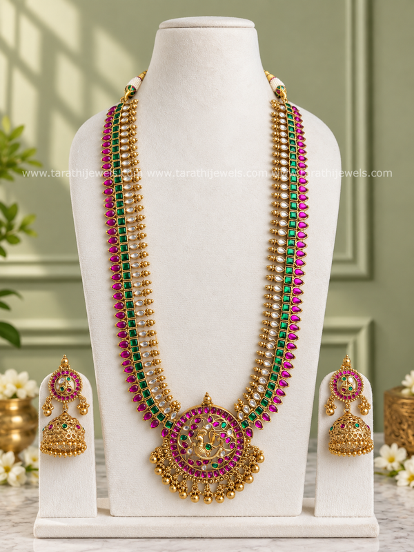 Tarathi Jadau Kundan Peacock Haaram HA469
