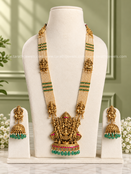 Lord Ganesha Premium Quality Pearl Haaram HA471